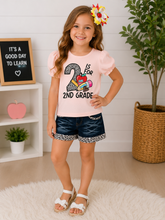 Load image into Gallery viewer, Back-to-School Pink Short Set
