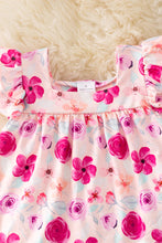 Load image into Gallery viewer, Fuchsia Floral Tunic & Ribbed Bell Bottom Set
