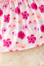 Load image into Gallery viewer, Fuchsia Floral Tunic & Ribbed Bell Bottom Set
