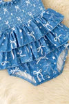 Load image into Gallery viewer, Denim Bow Baby Bodysuit