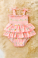 Load image into Gallery viewer, Pink Lemon Blossom Smocked Bodysuit