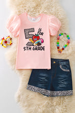 Load image into Gallery viewer, Back-to-School Pink Short Set