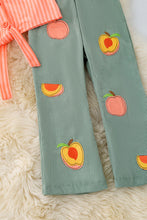 Load image into Gallery viewer, Peach Appliqué Knot Top & Corduroy Pants Set