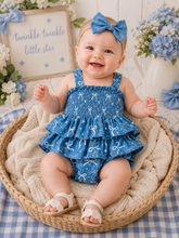 Load image into Gallery viewer, Denim Bow Baby Bodysuit

