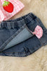 Sweet Strawberry Denim Short Set