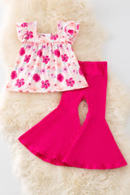 Load image into Gallery viewer, Fuchsia Floral Tunic &amp; Ribbed Bell Bottom Set
