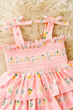 Load image into Gallery viewer, Pink Lemon Blossom Smocked Bodysuit
