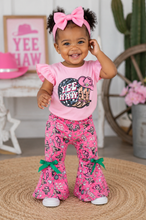 Load image into Gallery viewer, Yee Haw Pink Bell Bottom Set
